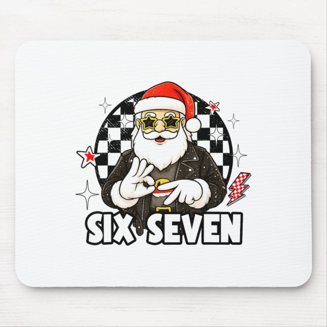 67 Meme Xmas Six Seven Santa 6 7 Christmas Men Wom Mouse Pad (Front)