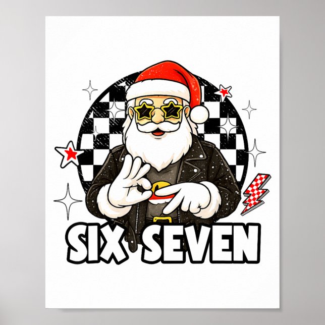 67 Meme Xmas Six Seven Santa 6 7 Christmas Men Wom Poster (Front)