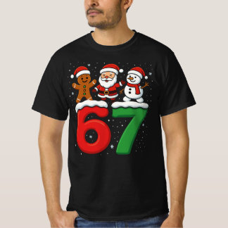 67 Meme Xmas Six Seven Santa Snowman Christmas T-Shirt