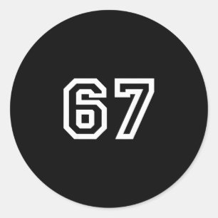 67 Minimalist Design  Classic Round Sticker