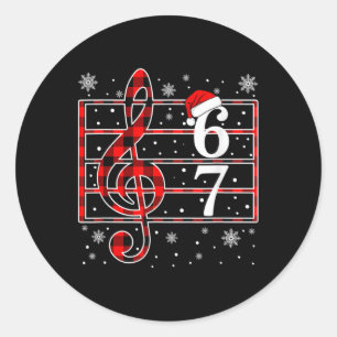 67 Music Meme Slang Musician Santa Music Teacher C Classic Round Sticker