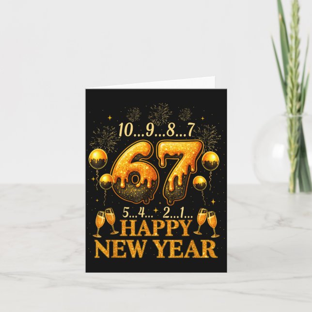 67 New Year Six Seven Funny Countdown 2026  Card (Front)