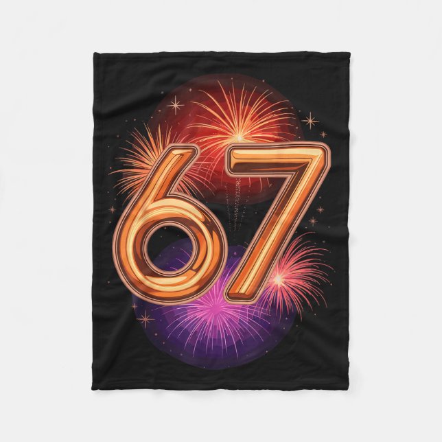 67 New Years Eve Party Pajama Shirt 6 7 Meme 67 20 Fleece Blanket (Front)