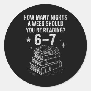 67 Nights Reading Meme For Bibliophiles Englieache Classic Round Sticker
