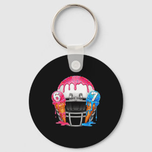 67 Number Ice Cream Drip American Football Art  Key Ring