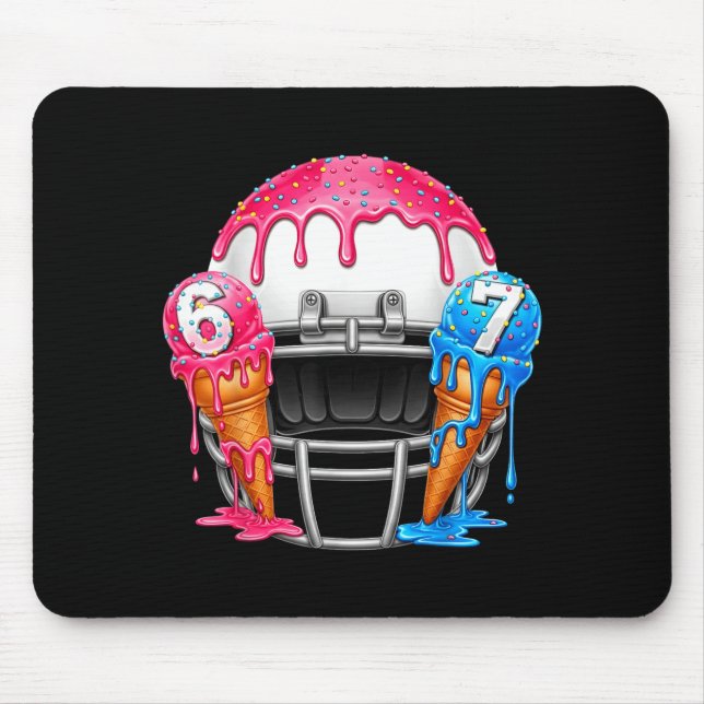 67 Number Ice Cream Drip American Football Art  Mouse Pad (Front)