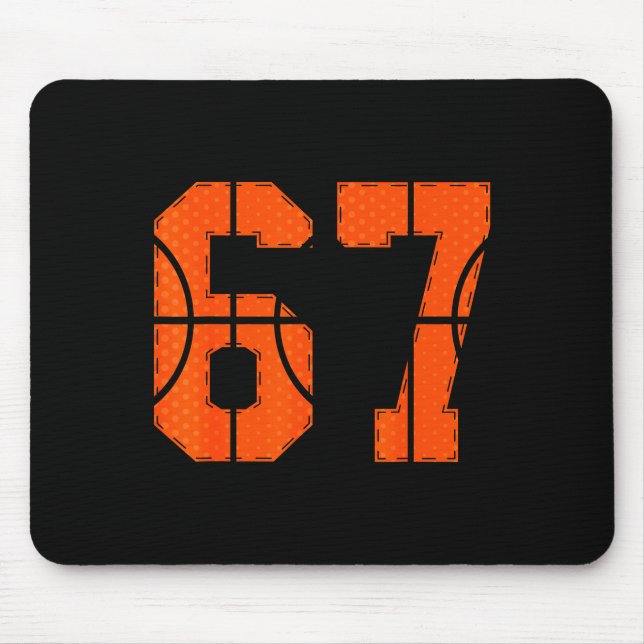 67 Number Six Seven Funny Meme Gen Alpha Slang Bas Mouse Pad (Front)