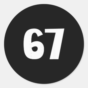 67 Number Sixty-seven Funny Meme Six Seven Matchin Classic Round Sticker
