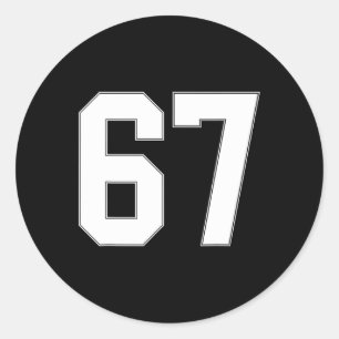 67 Number Sixty-seven Team Sports Graphic Matching Classic Round Sticker