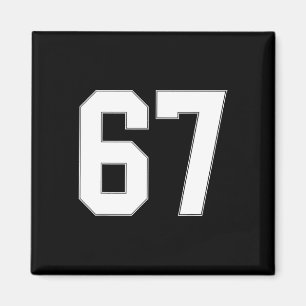67 Number Sixty-seven Team Sports Graphic Matching Magnet