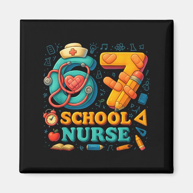 67 Nurse Days Funny Medical Back To School  Magnet (Front)