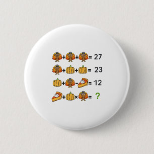 67 Order Operation Math Teacher Thanksgiving Turke 6 Cm Round Badge