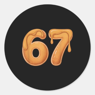 67 Pancake Meme Funny Six Seven Slang Classic Round Sticker