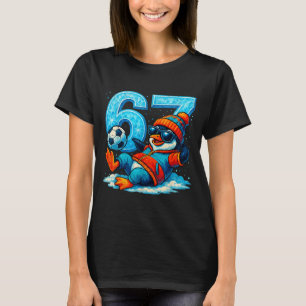 67 Penguin Soccer Funny Winter Meme Gift  T-Shirt