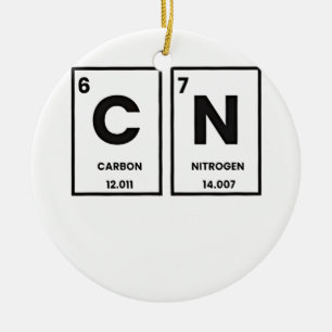 67 Periodic Table Element Chemistry Mason Meme  Ceramic Ornament
