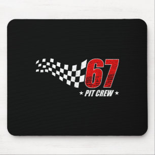 67 pit crew six seven racing birthday race car dad mouse pad