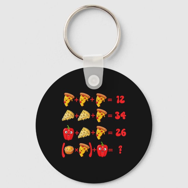 67 Pizza Meme Math Logic Puzzle  Key Ring (Front)
