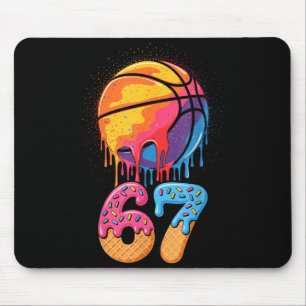 67 Player 67th Birthday Basketball Drip Number Ice Mouse Pad