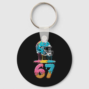 67 Player 67th Birthday Ice Cream American Footbal Key Ring
