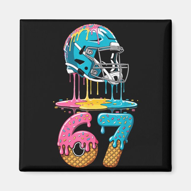 67 Player 67th Birthday Ice Cream American Footbal Magnet (Front)