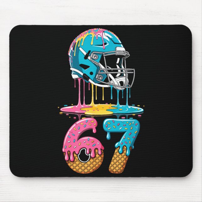67 Player 67th Birthday Ice Cream American Footbal Mouse Pad (Front)