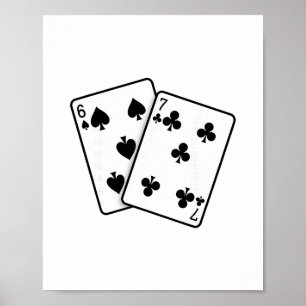 67 Playing Cards Meme Funny Six Seven  Poster