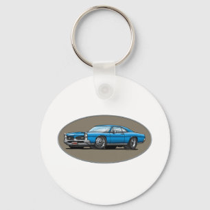 67 Pontiac GTO_blue Key Ring