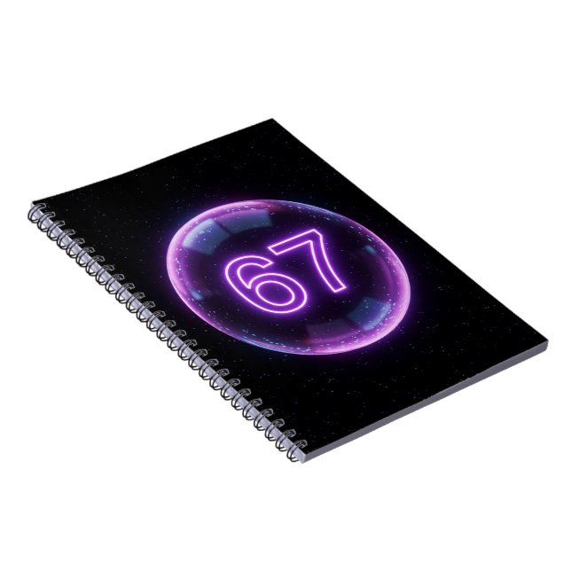 67 Purple with Black Sparkles in background Notebook (Right Side)