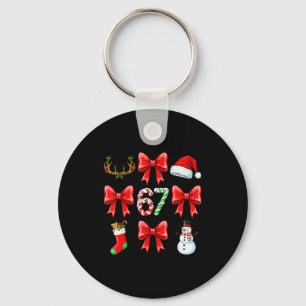 67 Ribbon Christmas Tree Funny Xmas Holiday Six Se Key Ring