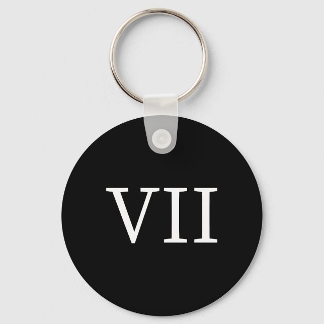67 Roman Numerals Vii Funny Six Seven Meme 6 7 Mat Key Ring (Front)