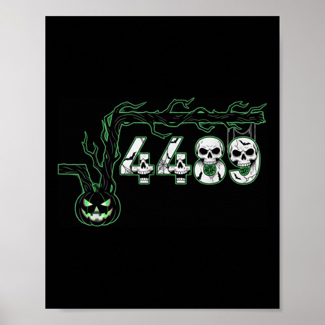 67 Root Six Seven 6 7 Meme Funny Halloween Pumpkin Poster (Front)