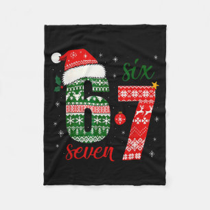 67 Santa Christmas Funny Brainrot For Boys Kids Te Fleece Blanket