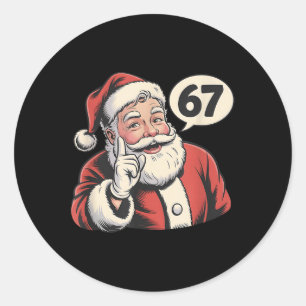 67 Santa Christmas Six Seven Meme Classic Round Sticker
