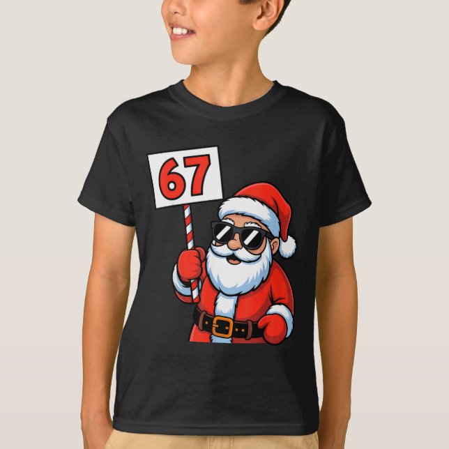67 Santa Six Seven Christmas  T-Shirt (Front)