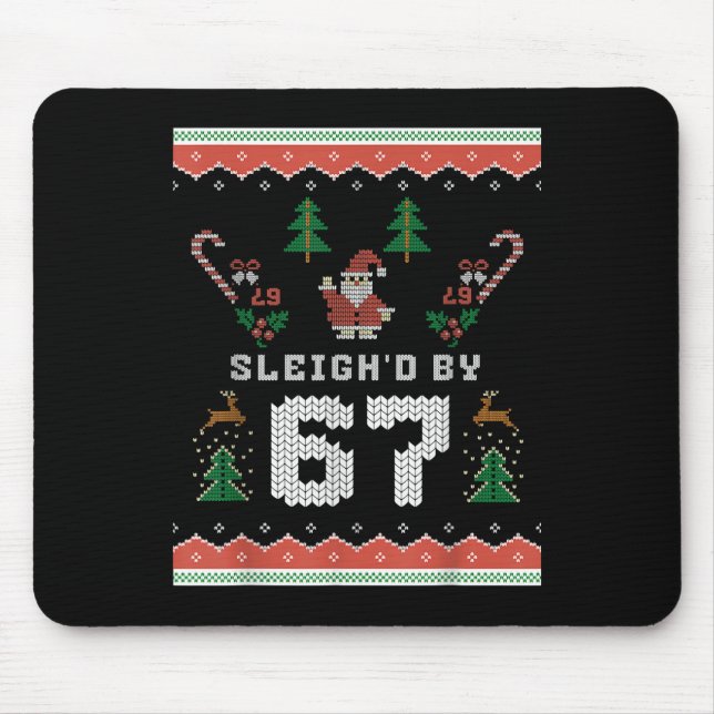 67 Santa Ugly Christmas Six Seven  Mouse Pad (Front)