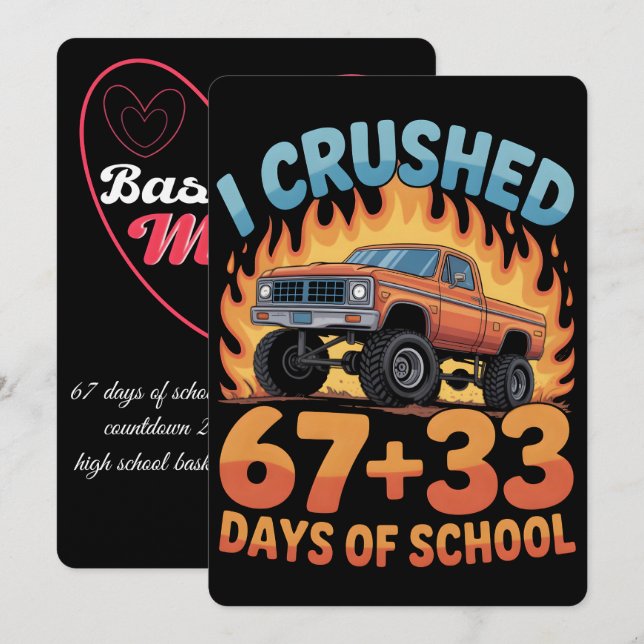 67 School Days, Basketball Mom Journey 2026 Holiday Card (Front/Back)