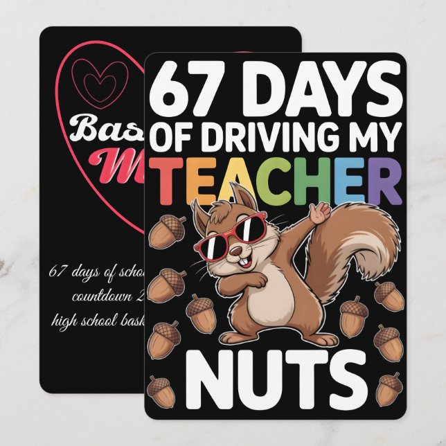 67 School Days, Basketball Mum Journey 2026 Holiday Card (Front/Back)