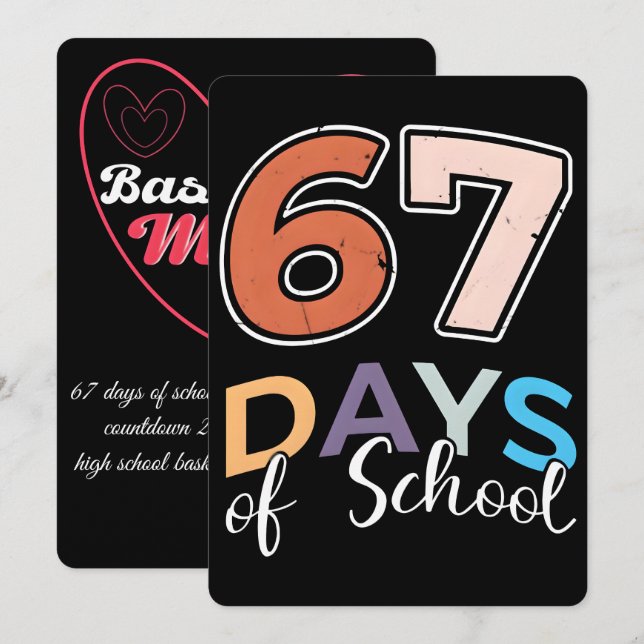 67 School Days, Basketball Mum Journey 2026 Holiday Card (Front/Back)