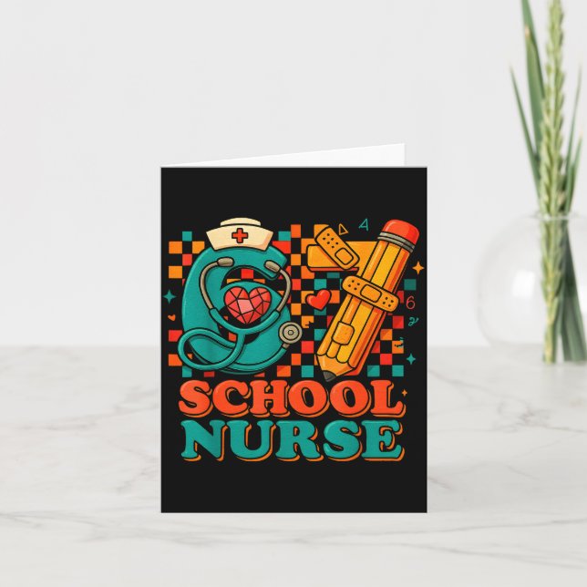 67 School Nurse Days Pencil Heart Funny Medical  Card (Front)