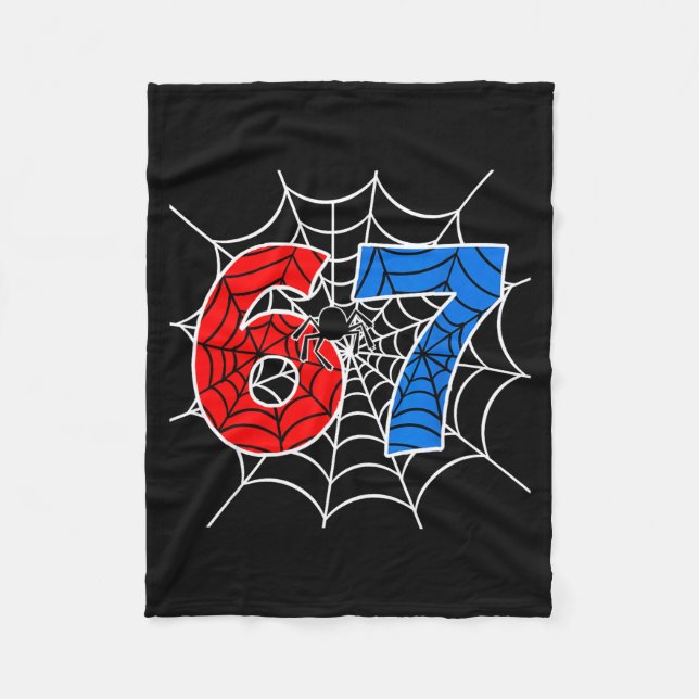67 Sder-web Meme Lover Funny Six Seven Gen Alpha S Fleece Blanket (Front)