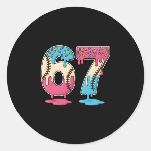 67 Sell Ice Cream Drip Meme Six Seven Gen Alpha Fu Classic Round Sticker
