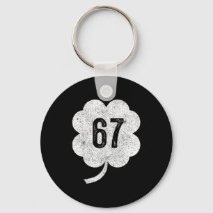 67 Shamrock Meme St Patrick’s Day Retro Green Luck Key Ring