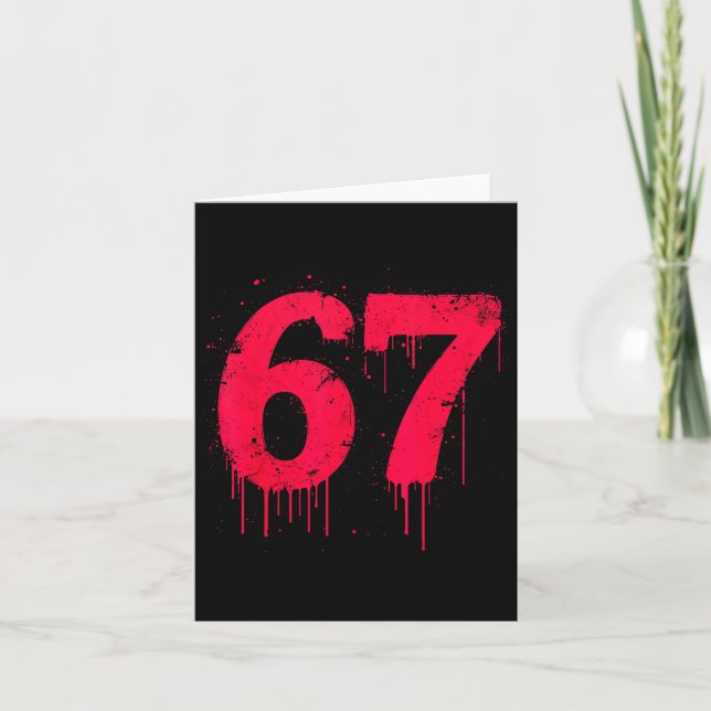 67 Shirt, 67 Meme Six Seven Men Teen Kids Funny  Card (Front)