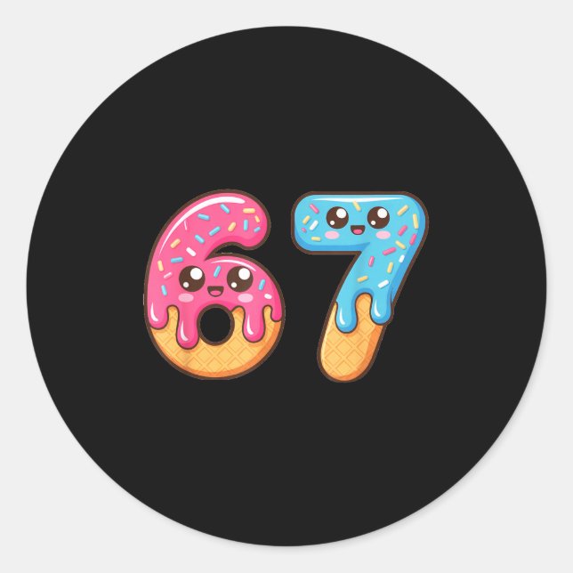 67 Shirt Baseball Lifestyle 101 Apparel Youth Drip Classic Round Sticker (Front)