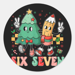 67 Shirt For Teachers 67 Meme Six Seven Christmas Classic Round Sticker