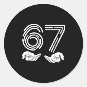 67 Shirt, Funny Shirts 67 Kid Meme Six Seven Graph Classic Round Sticker