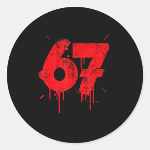 67 Shirt, Funny Shirts 67 Meme Six Seven Men Teen  Classic Round Sticker