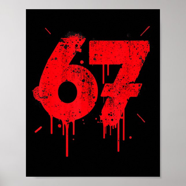 67 Shirt, Funny Shirts 67 Meme Six Seven Men Teen  Poster (Front)