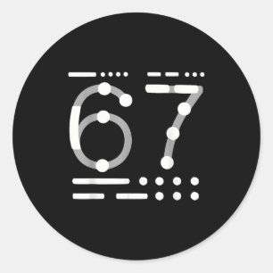 67 Shirt, Morse Code 67 Kid Meme Six Seven Graphic Classic Round Sticker