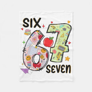 67 Shirt Teacher 6 7 Meme Women Girls Teachers Six Fleece Blanket